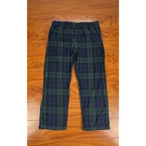 Polo Ralph Lauren Men Tartan Plaid Sleep Pajama Pants Green Blue Lounge Medium